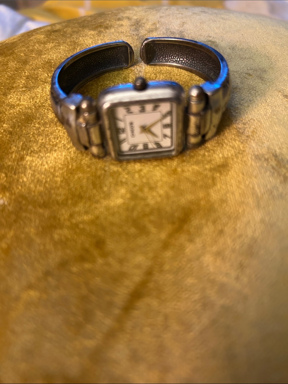 Silver-Tone Cuff Watch Bracelet By Chico's